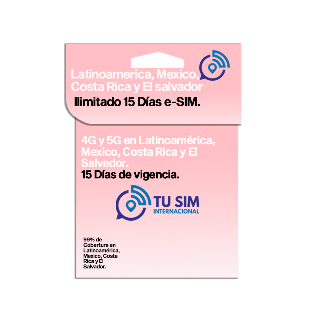eSIM Latinoamerica, Mexico, Costa Rica y El salvador.