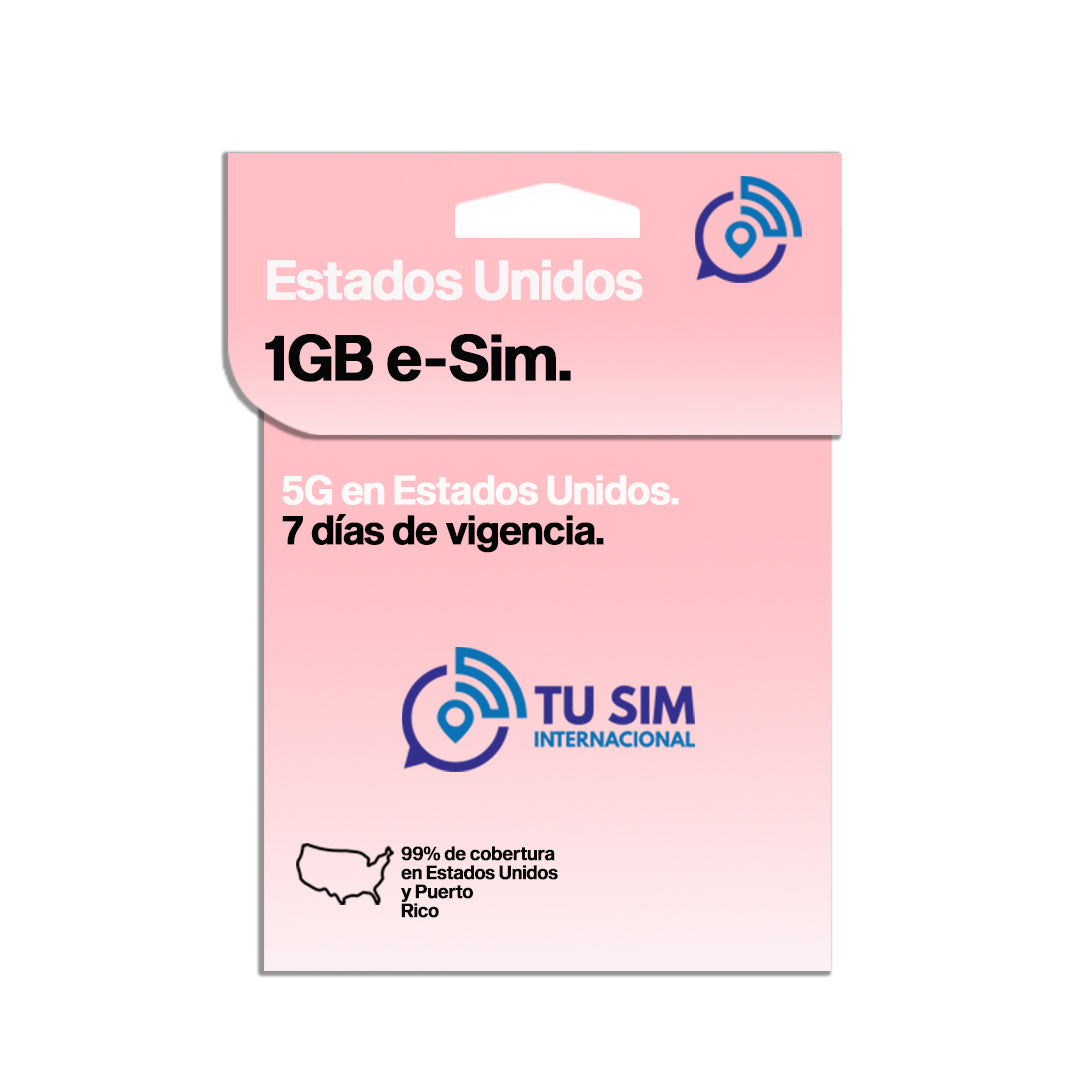 e-Sim Estados Unidos.