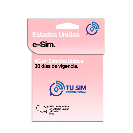 e-Sim Estados Unidos.