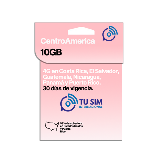 SIM CARD Centro America 10GB.