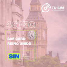 Banner SIM física Reino Unido