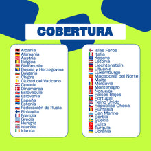 Cobertura Europa Turquía Reino Unido 45 países