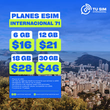 Precios para eSIM con cobertura en 71 Países