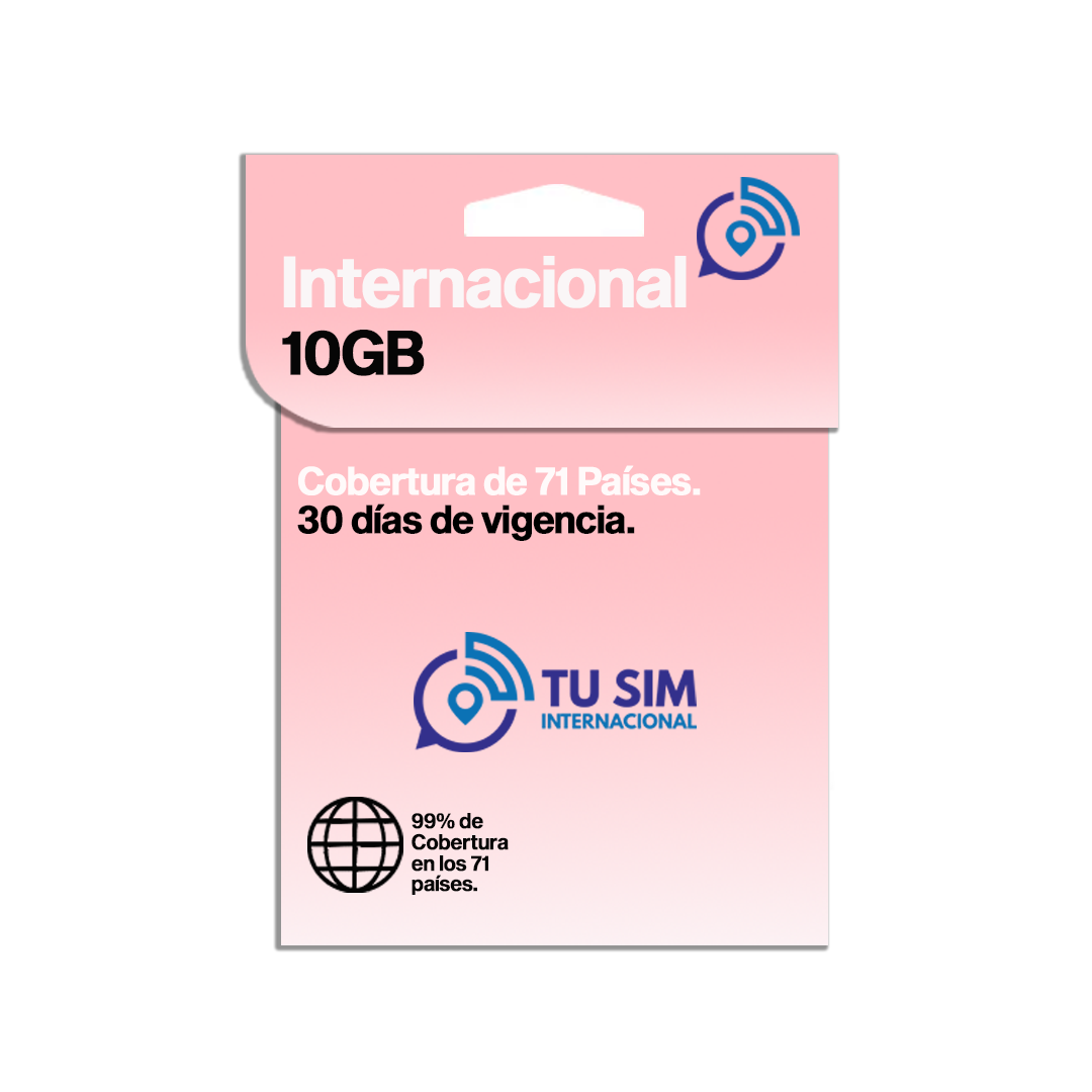 SIM CARD Internacional 10GB.