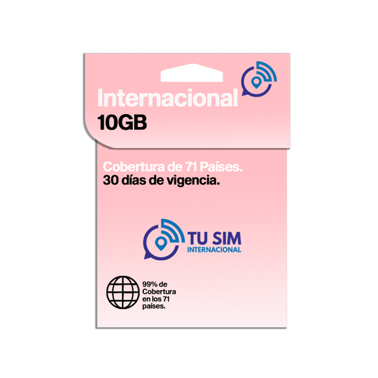 SIM CARD Internacional 10GB.